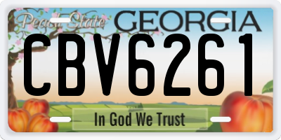 GA license plate CBV6261