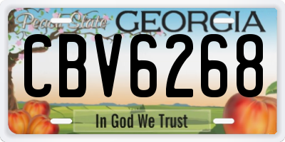 GA license plate CBV6268