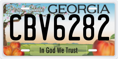 GA license plate CBV6282