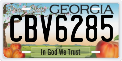 GA license plate CBV6285
