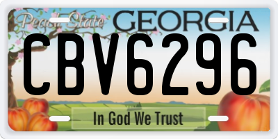 GA license plate CBV6296