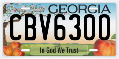 GA license plate CBV6300