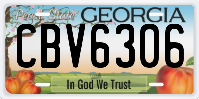 GA license plate CBV6306