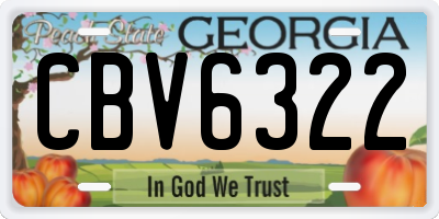 GA license plate CBV6322
