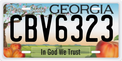 GA license plate CBV6323