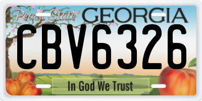 GA license plate CBV6326