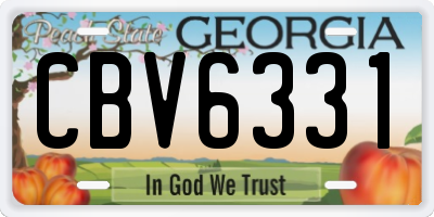 GA license plate CBV6331