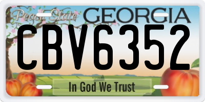 GA license plate CBV6352