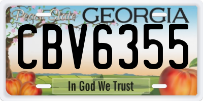 GA license plate CBV6355