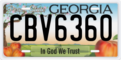 GA license plate CBV6360