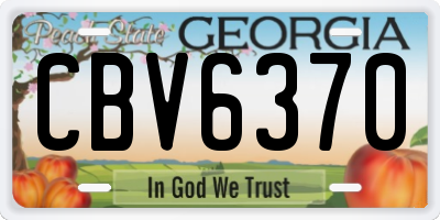 GA license plate CBV6370