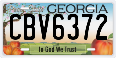 GA license plate CBV6372