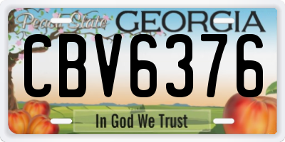 GA license plate CBV6376