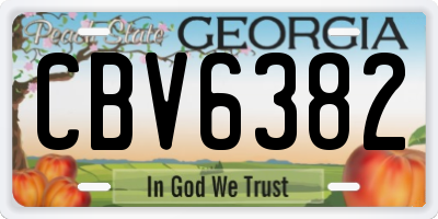 GA license plate CBV6382