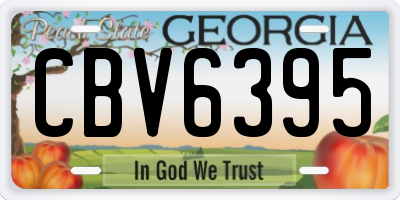 GA license plate CBV6395
