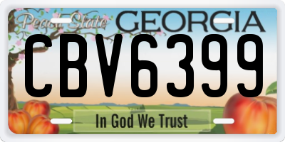 GA license plate CBV6399