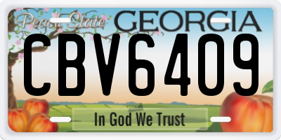 GA license plate CBV6409