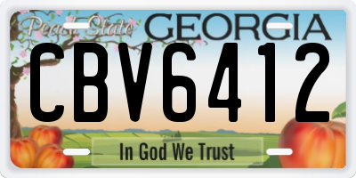 GA license plate CBV6412