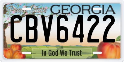 GA license plate CBV6422