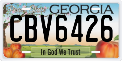 GA license plate CBV6426