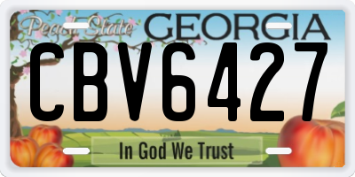 GA license plate CBV6427