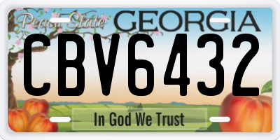 GA license plate CBV6432