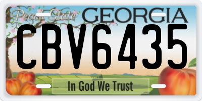 GA license plate CBV6435