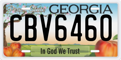 GA license plate CBV6460