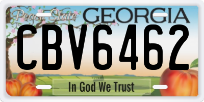 GA license plate CBV6462