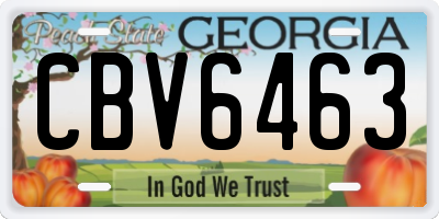 GA license plate CBV6463