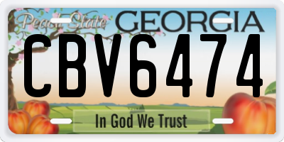 GA license plate CBV6474
