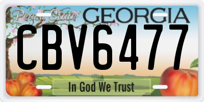 GA license plate CBV6477