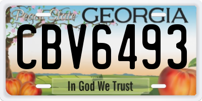 GA license plate CBV6493