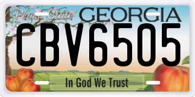 GA license plate CBV6505