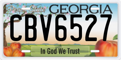 GA license plate CBV6527