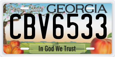 GA license plate CBV6533