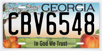 GA license plate CBV6548