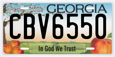 GA license plate CBV6550