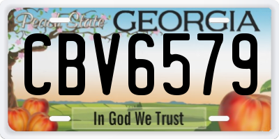 GA license plate CBV6579