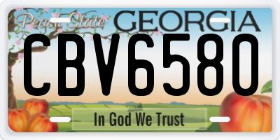 GA license plate CBV6580