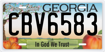 GA license plate CBV6583