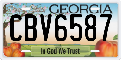 GA license plate CBV6587