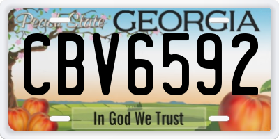 GA license plate CBV6592