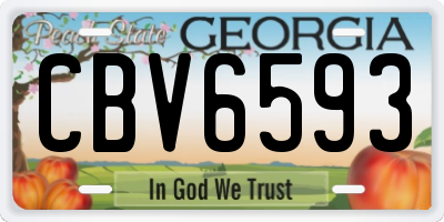 GA license plate CBV6593