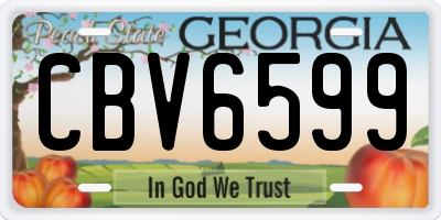 GA license plate CBV6599