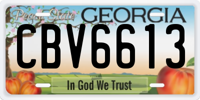GA license plate CBV6613