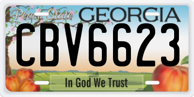 GA license plate CBV6623