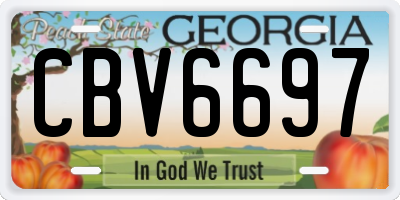 GA license plate CBV6697