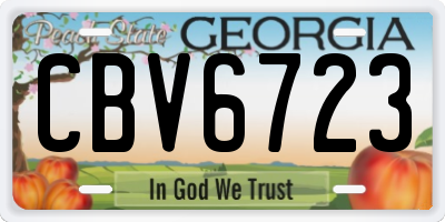 GA license plate CBV6723