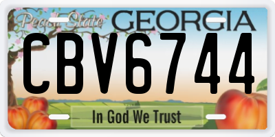 GA license plate CBV6744
